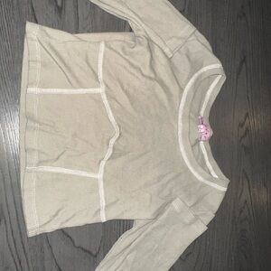 Beige Long Sleeve Top